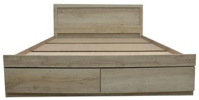 Κρεβάτι ημίδιπλο Nalos με συρτάρι castillo-oak 140x200εκ 145x205x80 εκ.