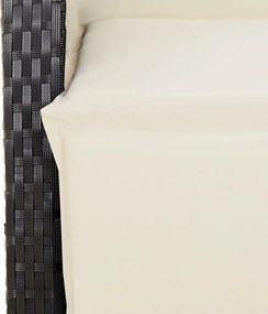 vidaXL Σετ Τραπεζαρίας Κήπου με Μαξιλάρια 4 τεμ. Μαύρο από Συνθ. Ρατάν