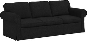 vidaXL Σετ Καναπέ 2 pcs Μαύρο 215 x 82 x 80 εκ ύφασμα