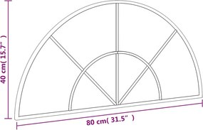 vidaXL Καθρέφτης Τοίχου Αψίδα Μαύρος 80 x 40 εκ. από Σίδερο