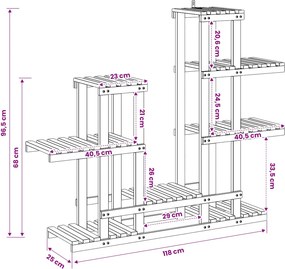 vidaXL Βάση φυτών Λευκός Χρωματισμός 118 x 25 x 96,5 εκ.