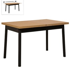 Τραπέζι Jemmy Megapap επεκτεινόμενο χρώμα φυσικό - μαύρο 120/153x75x77εκ.
