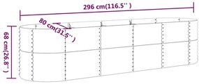 vidaXL Ζαρντινιέρα Ανθρακί 296x80x68 εκ Ατσάλι με Ηλεκτρ. Βαφή Πούδρας