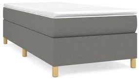 vidaXL Κρεβάτι Boxspring με Στρώμα Σκούρο Γκρι 90x190 εκ. Υφασμάτινο