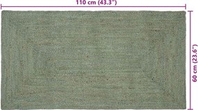 vidaXL Χαλί Περιοχής Λαδί 60 x 110 cm Γιούτα