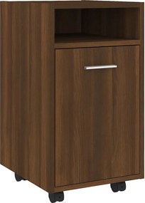 vidaXL Ντουλάπι με Ροδάκια Καφέ Δρυς 33x38x60 εκ. Επεξεργασμένο ξύλο