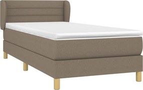 vidaXL Κρεβάτι Boxspring με Στρώμα Taupe 100 x 200 εκ. Υφασμάτινο