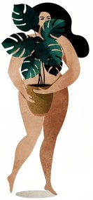 Εικονογράφηση Nude With Plant, Kubistika