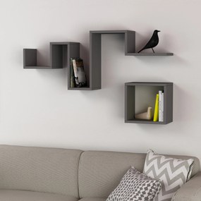 Ράφι Τοίχου Ανθρακί DRESUZE 116x20x45