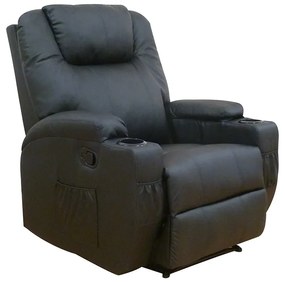 Πολυθρόνα Relax VERA Μαύρο PU 85x93x104cm