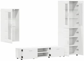 vidaXL Σετ επίπλου τηλεόρασης με ράφι FLORIN Λευκό Επεξεργασμένο ξύλο