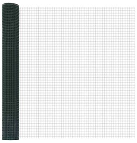 vidaXL Φράκτης με Στυλό Πράσινο 10 x 1 μ (25 x 25 χλστ. πλέγμα)
