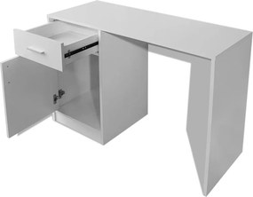 vidaXL Γραφείο με Συρτάρι και Ντουλάπι Λευκό 100 x 40 x 73 εκ.