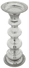 Artekko Pillar Ασημί Αντικέ Γυάλινο Κηροπήγιο (15.6x15.6x37.5)cm Artekko 77255