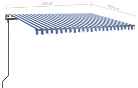 ΤΕΝΤΑ ΣΥΡΟΜΕΝΗ ΧΕΙΡΟΚΙΝΗΤΗ ΜΕ LED ΜΠΛΕ / ΛΕΥΚΟ 4,5 X 3 Μ. 3070161