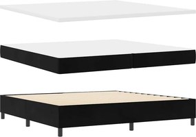 vidaXL LED Κρεβάτι με βάθρο με στρώμα Μαύρο 200 x 200 cm Βελούδο