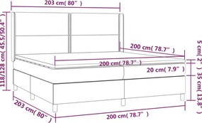 vidaXL Κρεβάτι Boxspring με Στρώμα Taupe 200x200 εκ. Υφασμάτινο