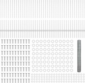 vidaXL Εξωτερική εξάγωνη περίφραξη με στήλη 100 x 1 μ Ασημί Δίχτυ