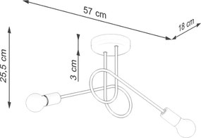 Φωτιστικό οροφής LOOP 2 μαύρο ατσάλι/2xmax 15W LED