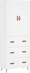 vidaXL Ντουλάπι Λευκό 69,5x34x180 εκ. από Επεξεργασμένο Ξύλο