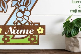 Intra απο ξύλο plywood 3mm-4mm πάχος Κουνελάκι κεφαλαίο μονόγραμμα Γράμμα Z Δίασταση 30x20 cm INTRAFABR-72792227