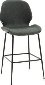 Σκαμπό bar Impel pakoworld μεταλλικό μαύρο-ύφασμα ανθρακί