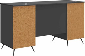 vidaXL Γραφείο με ράφι Μαύρο 142,5 x 50 x 75 εκ. Επεξεργασμένο Ξύλο