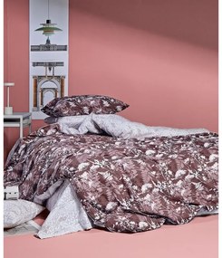 Σετ Σεντόνια Ημίδιπλα Hope 04 Eggplant-Light Pink 2x(190x270) + 1x(50x70) - Kentia