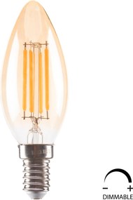 ΛΑΜΠΤΗΡΑΣ LED FILAMENT 4W E14 3000K ΧΡΥΣΟ DIMMABLE HM4048.02