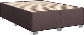 vidaXL Κρεβάτι Boxspring με Στρώμα Σκούρο Καφέ 140x190 εκ. Υφασμάτινο