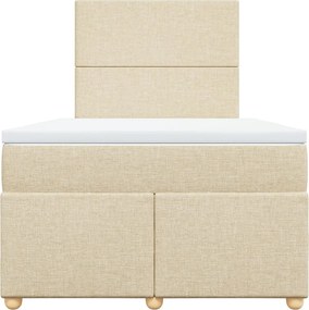vidaXL Κρεβάτι Boxspring με Στρώμα Κρεμ 120x190 εκ. Υφασμάτινο