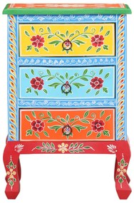 Κομοδίνο με Χειροπ. Λεπτομέρειες 40x30x60 εκ. Μασίφ Ξύλο Μάνγκο 321667