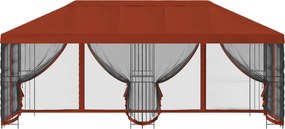 vidaXL Κιόσκι με Πλαϊνές Τοίχους 6 x 3 m Τερακότα