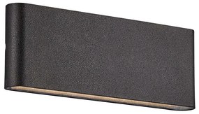 Φωτιστικό Τοίχου Kinver 26 2118181003 26x9cm Led 990Lm 10W 3000K IP54 Black Nordlux Aluminium, Glass