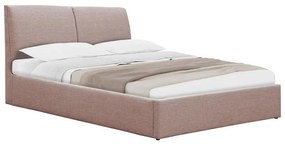 Double bed Violaine fabric beige with storage 160x200cm 228x171x97 εκ.