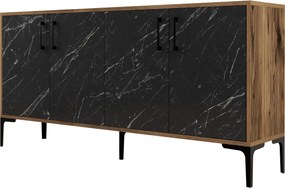 Μπουφές Καρυδιά / Μαύρο Μάρμαρο KIEV 160x35x78