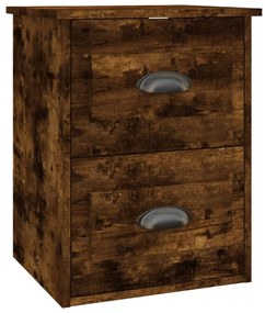 vidaXL Κομοδίνα Επιτοίχια 2 τεμ. Καπνιστή Δρυς 41,5x36x53 εκ.
