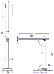 ΦΩΤΙΣΤΙΚΟ ΓΡΑΦΕΙΟΥ LED BLAIN PRO  ΜΑΥΡΟ ΧΡΩΜΑ ABS 17,3x12,5x39,9Υεκ.