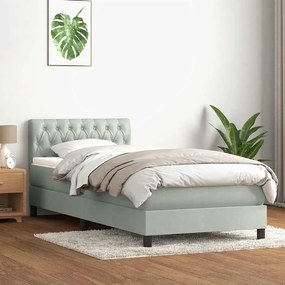 ΚΡΕΒΑΤΙ BOXSPRING ΜΕ ΣΤΡΩΜΑ ΑΝΟΙΧΤΟ ΓΚΡΙ 80X210 ΕΚ. ΒΕΛΟΥΔΙΝΟ 3316473