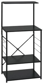 vidaXL Ντουλάπι Φούρνου Μικροκυμάτων Μαύρο 60x39,6x123 εκ. Επεξ. Ξύλο