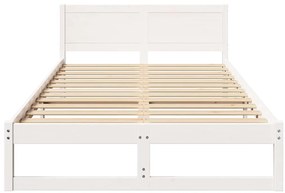 vidaXL Σκελετός Κρεβατιού Λευκό 135 x 190 cm Μασίφ ξύλο πεύκου