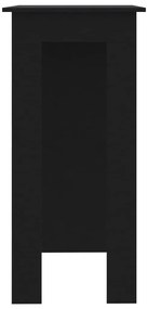 Τραπέζι Μπαρ με Ράφια Μαύρο 102 x 50 x 103,5 εκ.από Μοριοσανίδα - Μαύρο