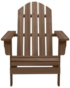 vidaXL Καρέκλα Κήπου Adirondack Καφέ με Τραπέζι από Μασίφ Ξύλο Ελάτης