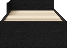 vidaXL Κρεβάτι με Κεφαλάρι Μαύρη Δρυς 80 x 200 cm Επεξεργασμένο Ξύλο
