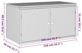 Ντουλάπι Αποθήκευσης Κήπου Μαύρο 110x55,5x60,5 εκ. Συνθ. Ρατάν - Μαύρο