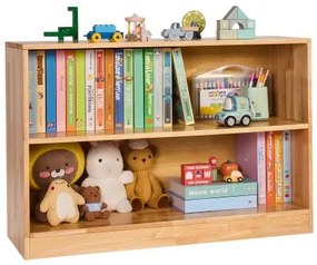 VEVOR Montessori Bookshelf, 870 mm Width Toy Storage Organizer,  2-Tier Kids Display Storage Cabinet, Daycare Furniture, Kids Bookshelf for Bedroom, Nursery, Living Room, Entryway, Preschool, Brown