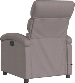 vidaXL Πολυθρόνα Μασάζ Ηλεκτρική Ανακλινόμενη Taupe Υφασμάτινη