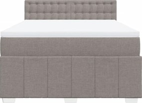 vidaXL Κρεβάτι Boxspring με Στρώμα Taupe 140x190 εκ. Υφασμάτινο