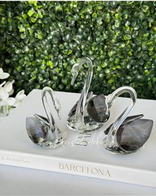 Stewehome Σετ 3 τεμαχίων από γυαλί με κύκνους 10x11 cm