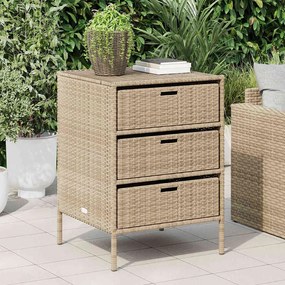 vidaXL Ντουλάπι Αποθήκευσης Κήπου Beige 55x59x80 εκ. Συνθετικό Ρατάν